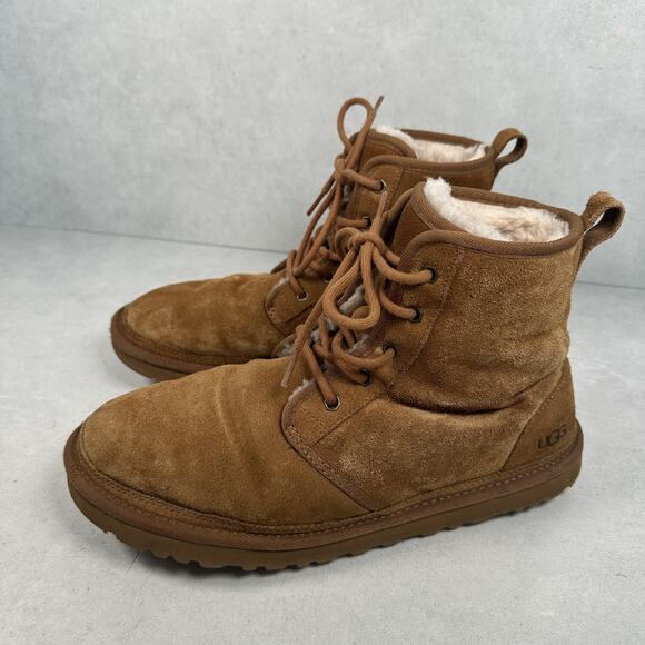 UGG Chukka Boots Mens Size 9 Chestnut Suede Sheepskin Lined Lace Up 1016472 main image 12